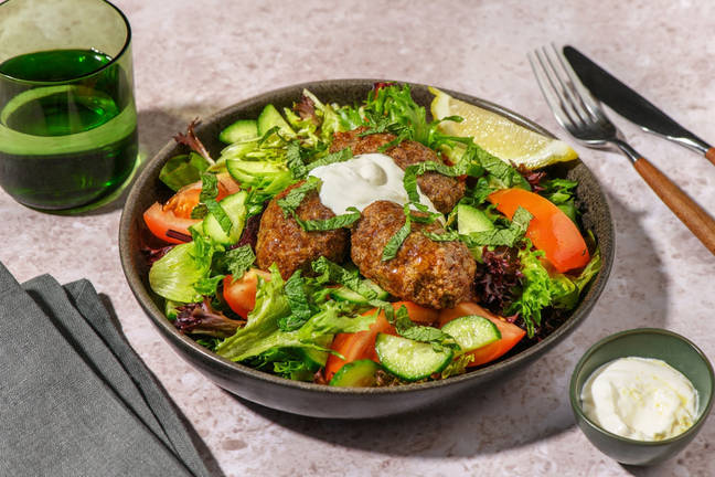 Moroccan Beef Koftas & Garden Salad