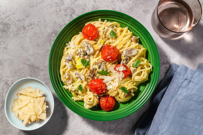 Mushroom & Cherry Tomato Spaghetti