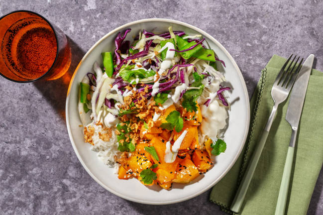 Asian-Spiced Roast Kūmara & Slaw Bowl