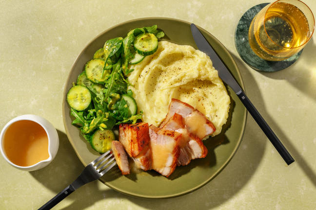 Quick Prep Roast Pork Belly & Apple Sauce