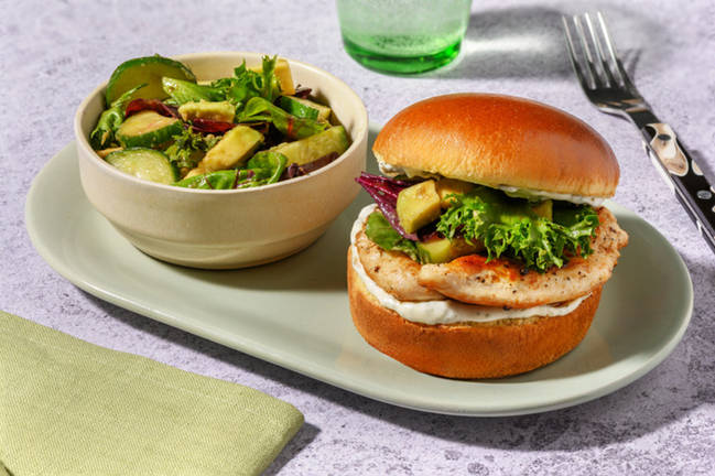 Pan-Seared Chicken & Avocado Burger