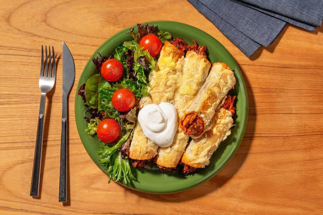 Easy Beef Brisket & Mozzarella Enchiladas