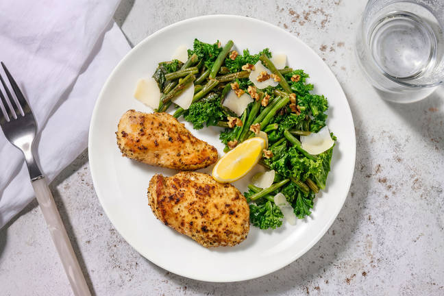 Zingy Lemon Chicken & Garlicky Kale Toss