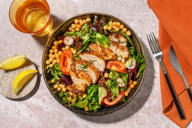 Spiced Chicken & Harissa Chickpea Salad