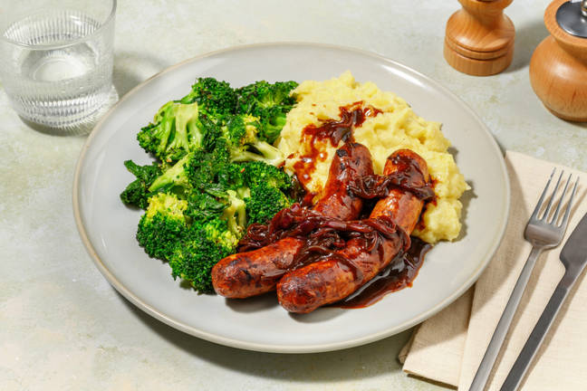 Homey Pork Sausages & Cauli-Potato Mash