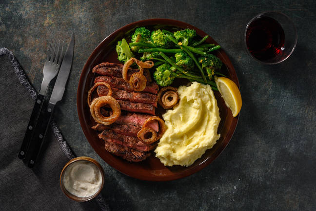 Herby Porterhouse Steak & Onion Rings