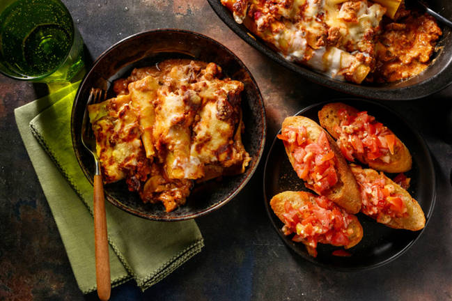 Baked Pork & Herby Mushroom Cannelloni