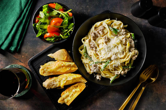 Creamy Pork & Greens Fettuccine Feast