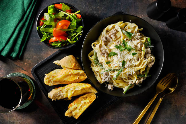 Creamy Pork & Greens Fettuccine Feast