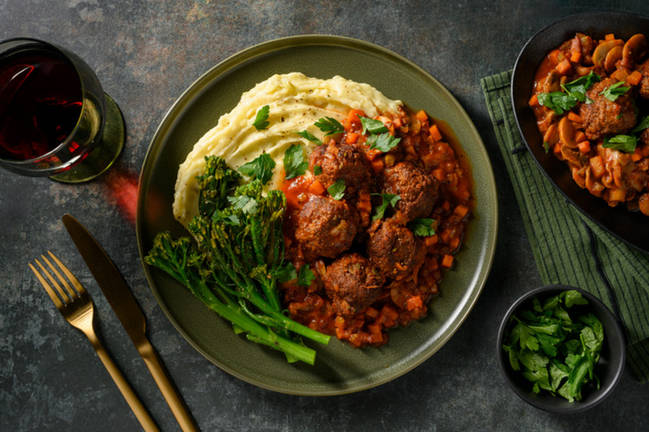 Bourguignon-Style Beef Meatball Banquet