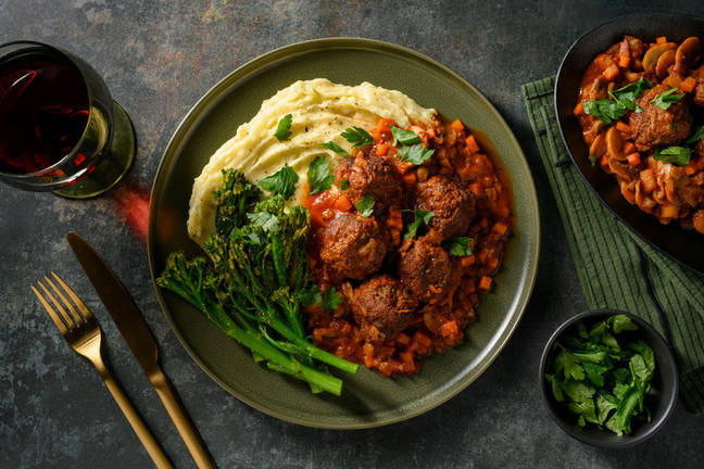 Bourguignon-Style Beef Meatballs & Mash