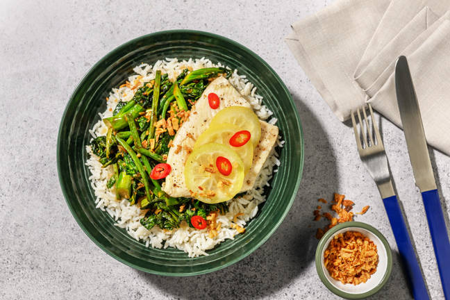 Chinese-Style Fish En Papillote & Rice