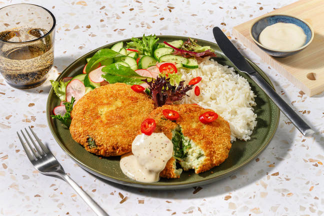 Asian-Style Hoki Fish Cakes & Garlic Rice