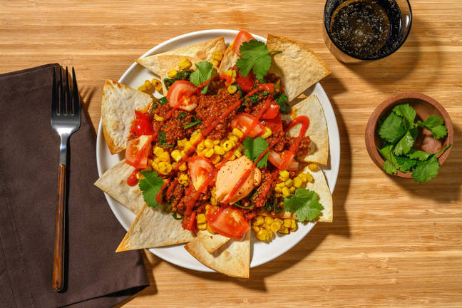 Fiery Loaded Plant-Based Mince Nachos