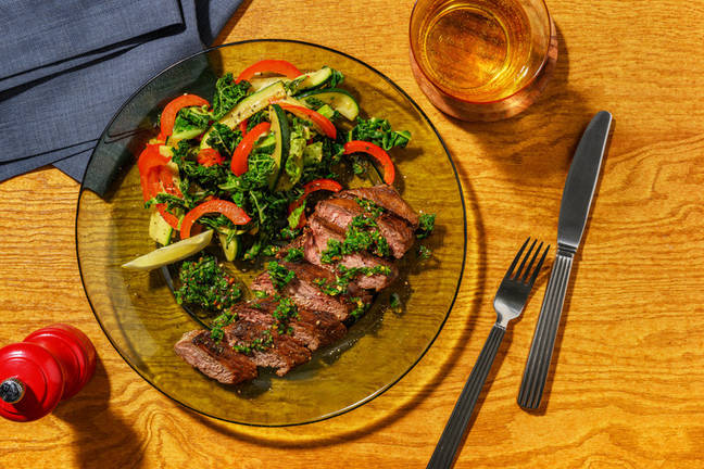 Seared Beef Rump & Cheat’s Salsa Verde