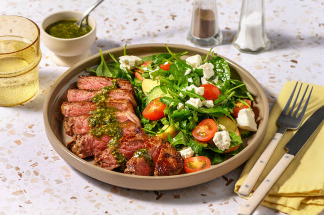Pesto Beef Steak & Sweet Apple Salad