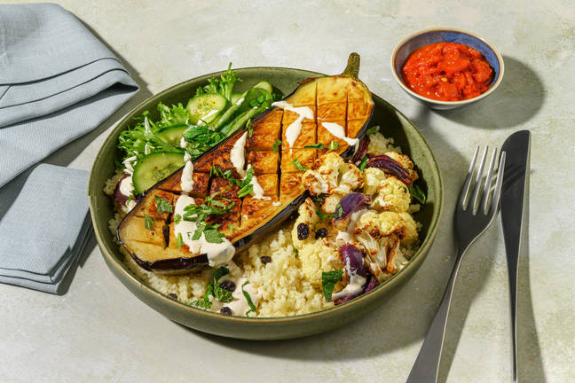 Roast Eggplant & Jewelled Couscous Bowl