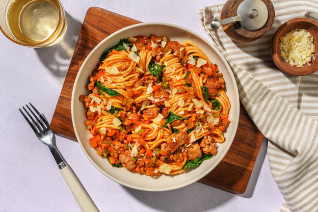 Herby Pork Sausage Presto Pasta