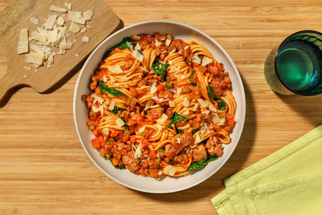 Herby Pork Sausage Speedy Spaghetti