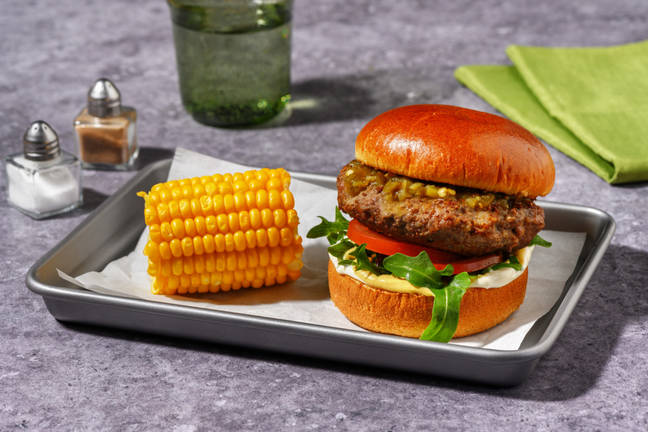 Super Quick Beef & Gherkin Relish Burger