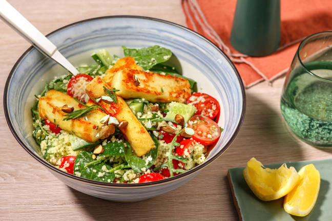 Quick Honey Haloumi & Cherry Tomato Couscous