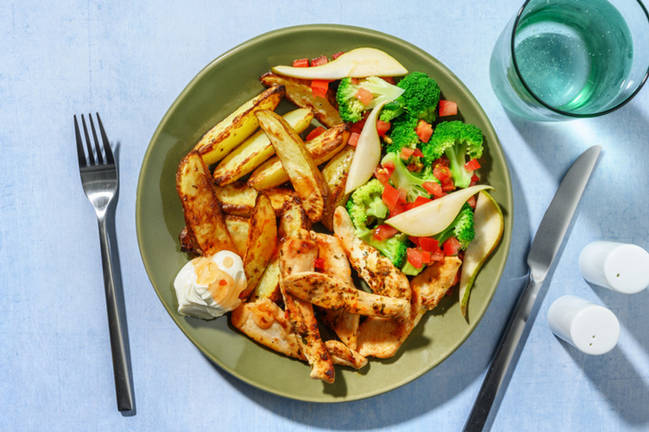 Savoury Chicken Strips & Rainbow Veggies