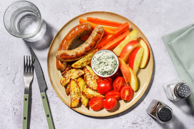 Pork Saussie & Veggie Adventure Plate