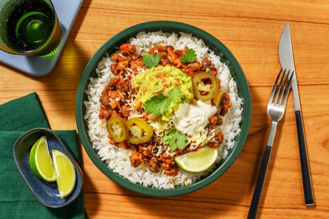 Ultimate Beef & Bacon Chilli Rice Bowl