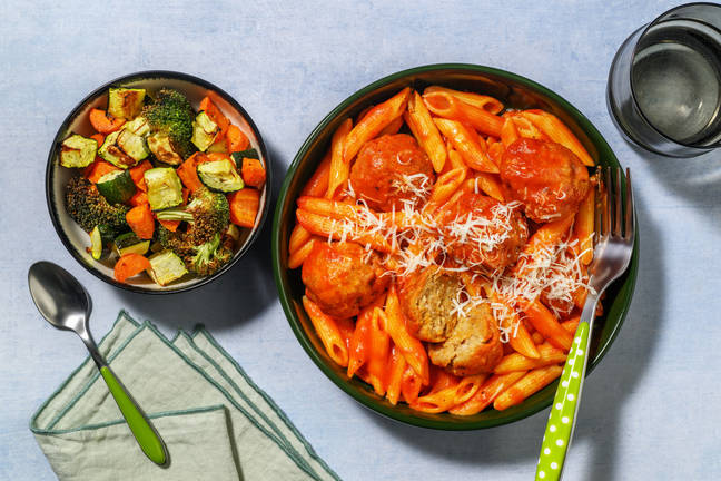 Classic Pork Meatballs & Tomato Penne