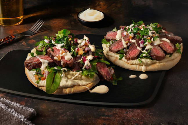 Loaded Beef Rump & Babaganoush Flatbreads
