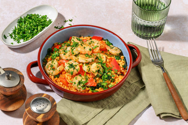 Paella-Style Garlic Prawn Risotto
