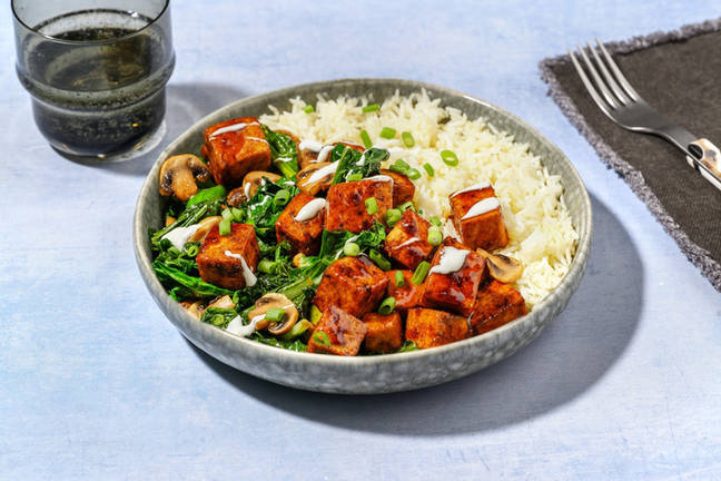 Sticky Korean-Style Tofu & Garlic Rice