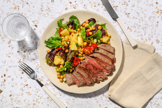 Seared Beef Rump & Caribbean Chickpea Salad