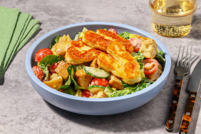 Honey-Glazed Halloumi & Caesar-Style Salad