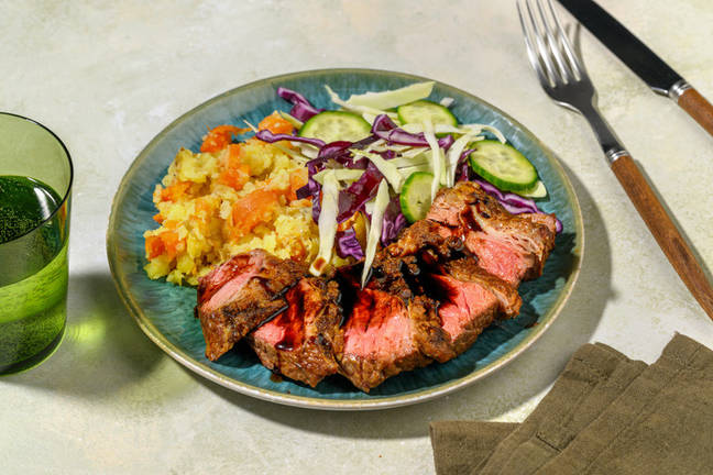 Chermoula Roast Lamb & Garlic Veggie Crush 