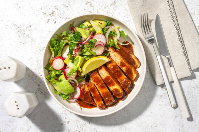 Chipotle-Glazed Pork & Zingy Avo Salad