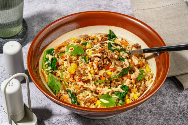 One-Pot Caribbean Beef & Veggie Rice