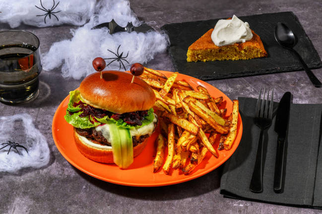 Ghoul-Grilled Beef & Oozy Relish Burger for Dinner