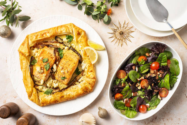 Salmon & Cheesy Potato-Stuffed Galette