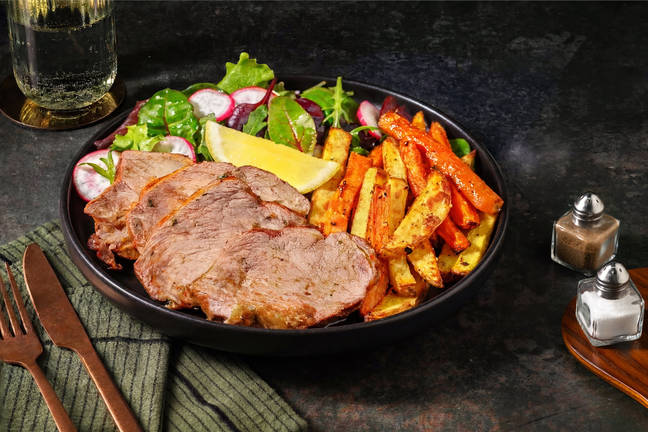 Zesty Garlic-Herb Lamb & Veggie Fries