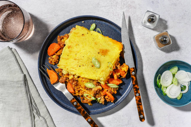 Plant-Based Mince & Veggie Stacked Pie