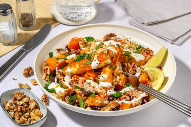 Golden Haloumi & Jewelled Dukkah Couscous