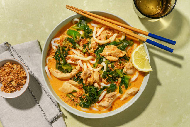 Tom Yum Chicken Udon Noodle Soup