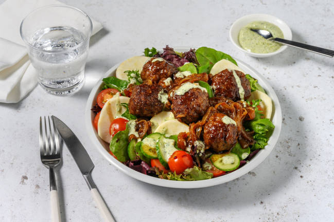 Beef Meatballs & Garden Salad