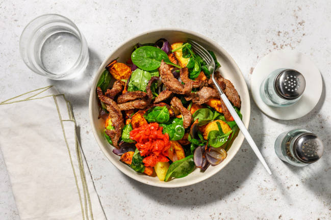 Herbed Beef & Roast Veggie Medley
