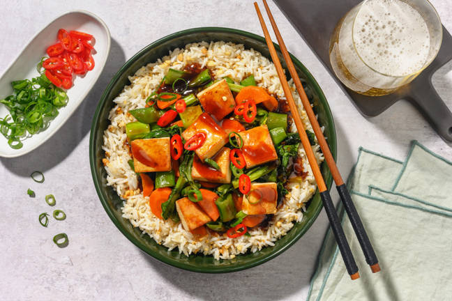 Umami Tofu & Pea Pod Stir-Fry