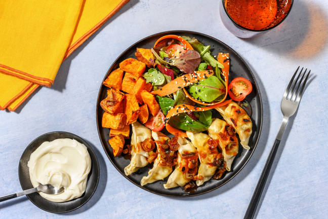 Veggie Gyoza & Japanese Ribbon Salad