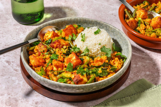 Halloumi & Red Lentil Coconut Dhal