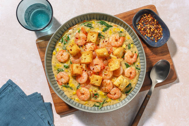 One-Pot Creamy Prawn & Corn Soup