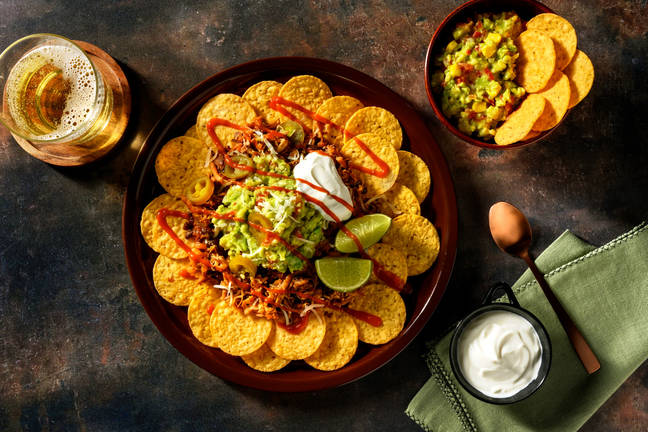 Loaded Pulled Pork & Black Bean Nachos 